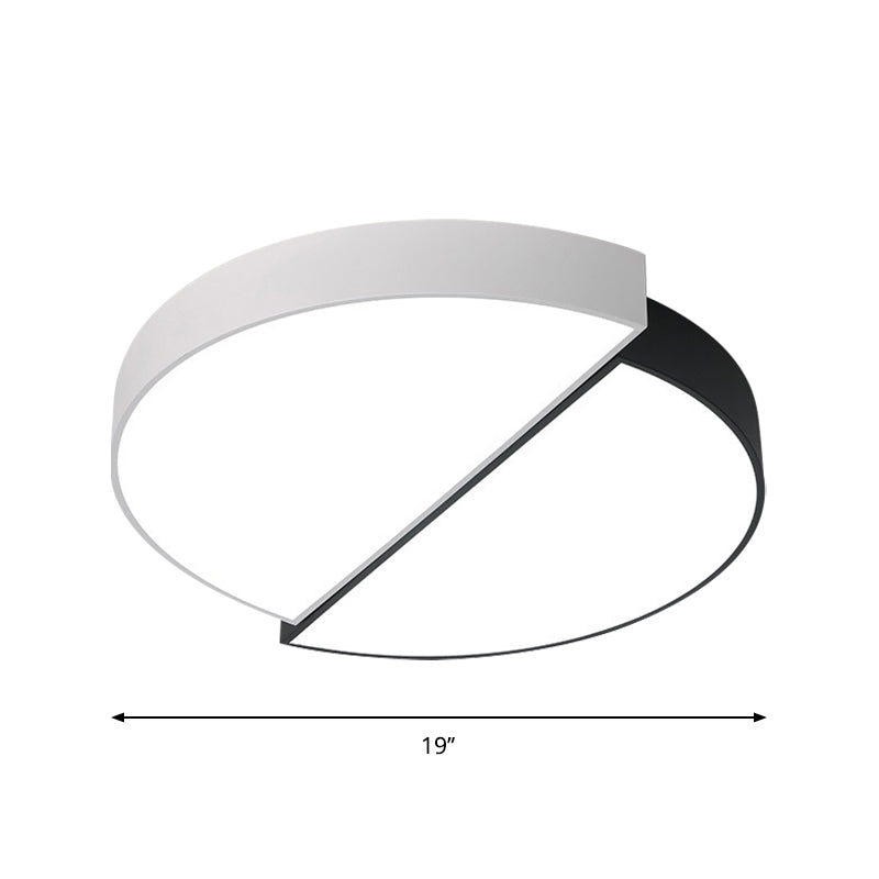 11"/19"/23" Nordic Acrylic LED Ceiling Lamp - Black-White Flush Mount for Bedroom