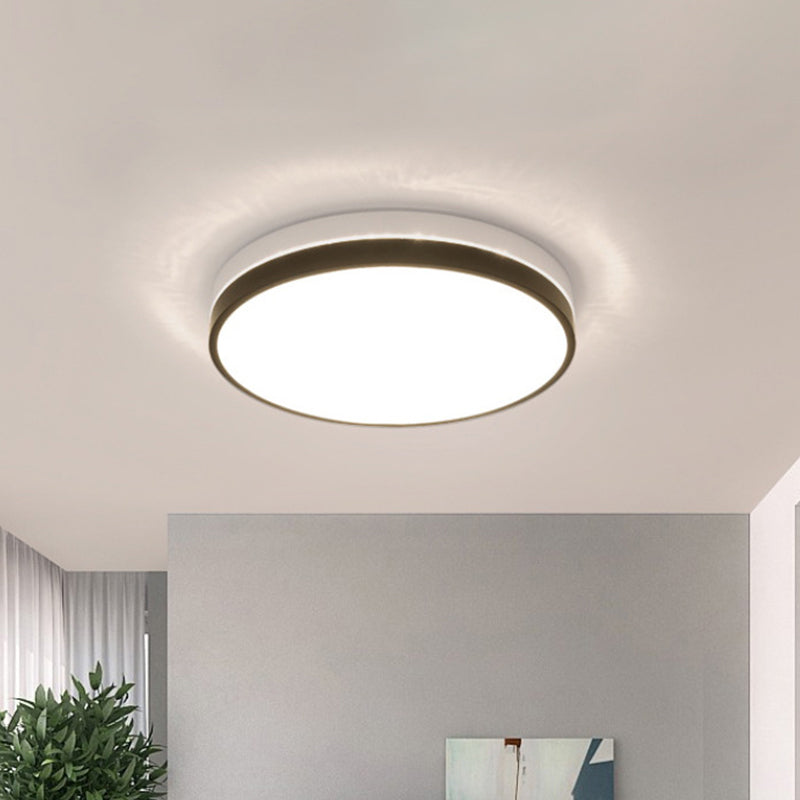 Modern Nordic Led Ceiling Light In Black & White - Round Square Or Rectangle Flushmount