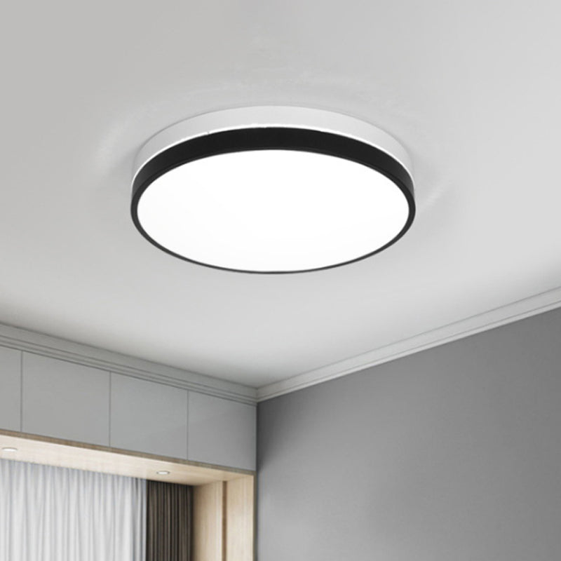 Modern Nordic Led Ceiling Light In Black & White - Round Square Or Rectangle Flushmount