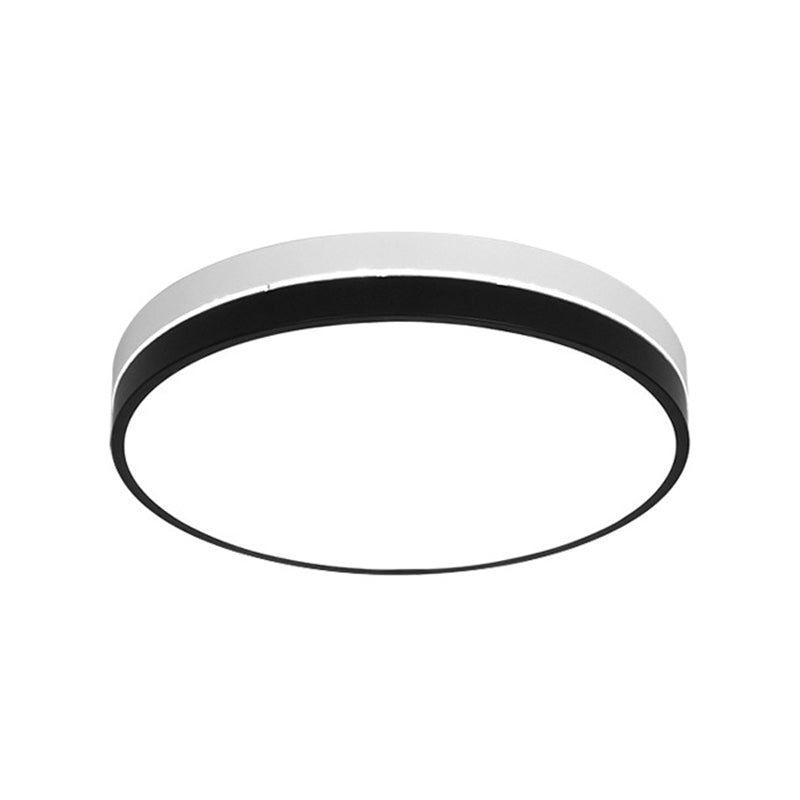 Modern Nordic Led Ceiling Light In Black & White - Round Square Or Rectangle Flushmount