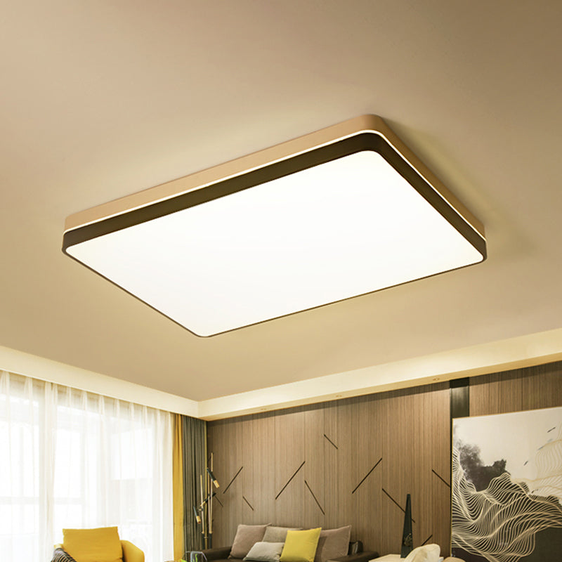 Modern Nordic LED Ceiling Light in Black & White - Round, Square or Rectangle Flushmount