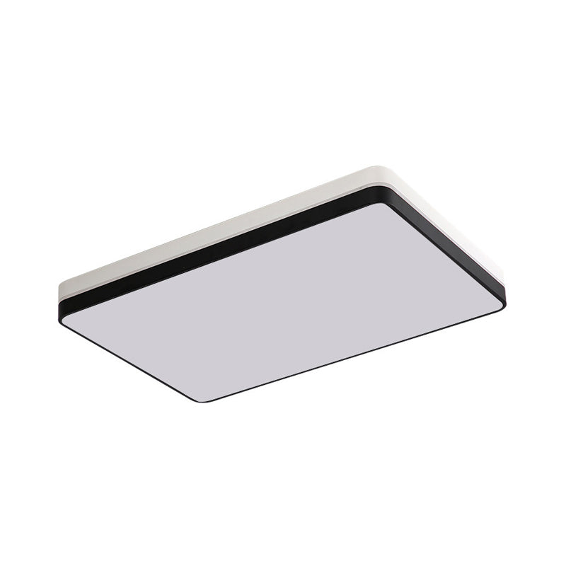 Modern Nordic LED Ceiling Light in Black & White - Round, Square or Rectangle Flushmount