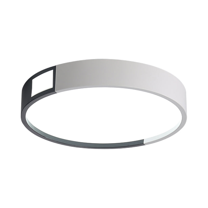 Minimalist Led Flush Light In Black-White Design With Multiple Shapes And Warm/White Options