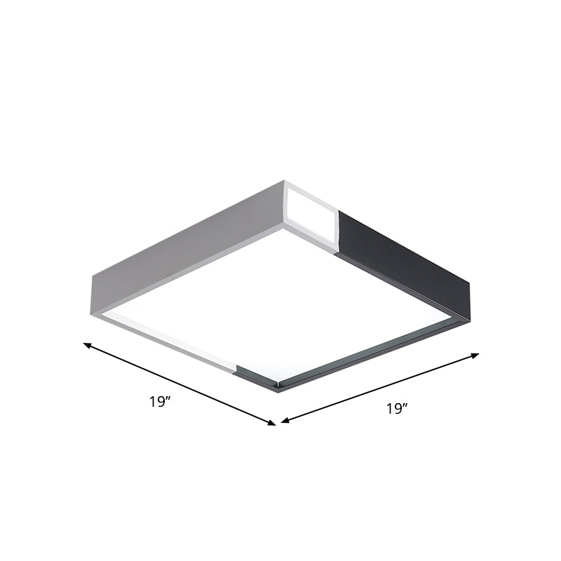 Minimalist Led Flush Light In Black-White Design With Multiple Shapes And Warm/White Options