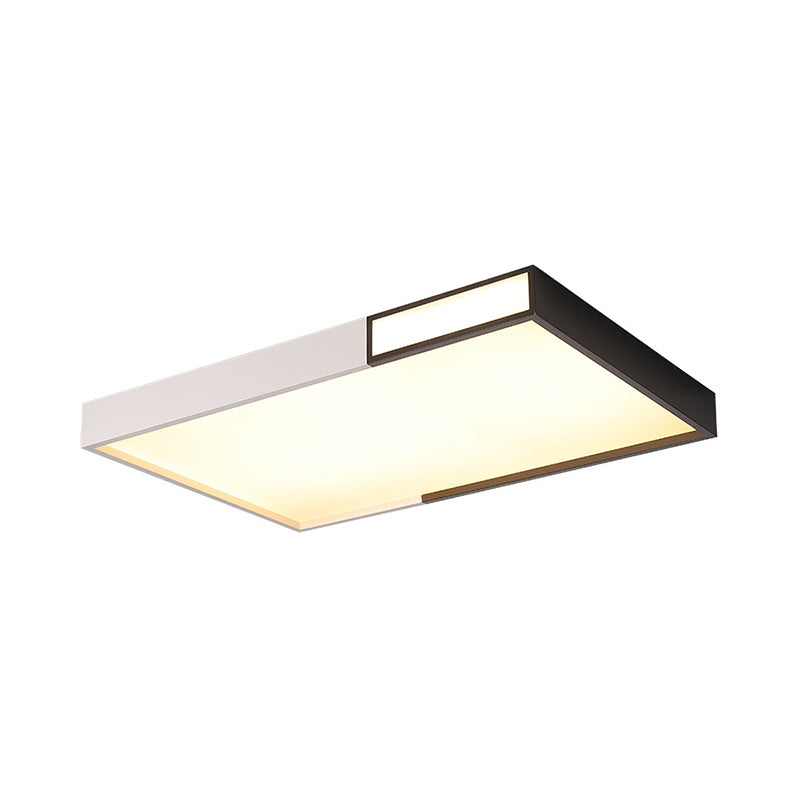 Plafonnier LED minimaliste au design noir et blanc avec plusieurs formes et options de lumière chaude/blanche