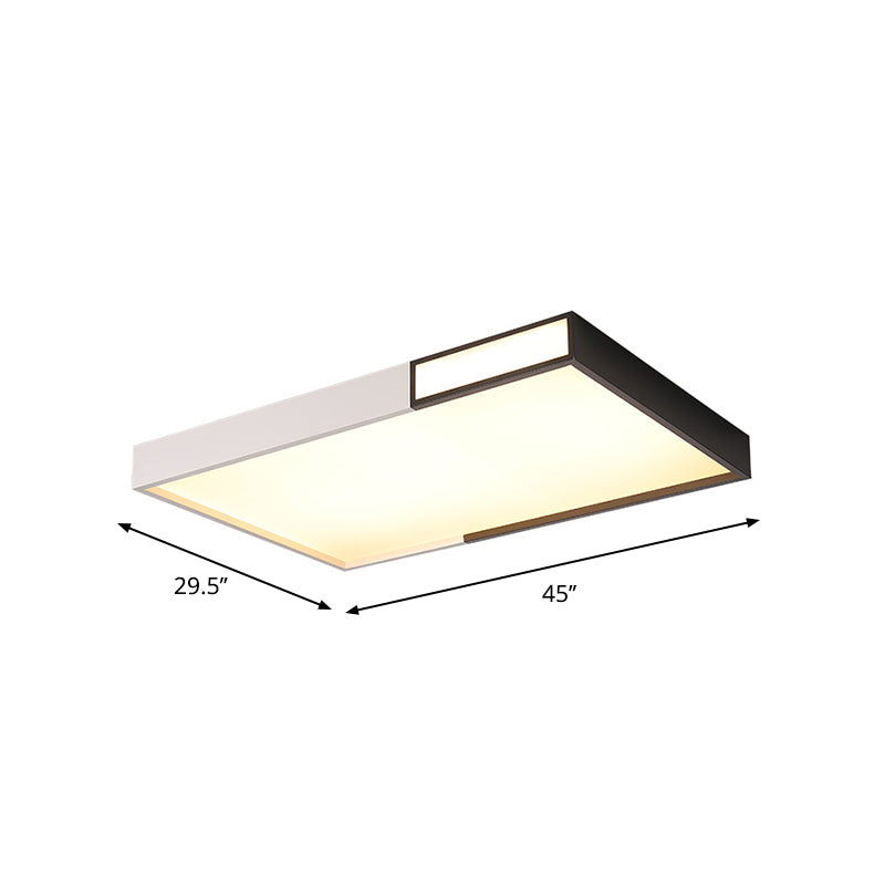 Plafonnier LED minimaliste au design noir et blanc avec plusieurs formes et options de lumière chaude/blanche