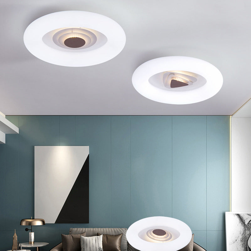 Contemporary Acrylic LED Ceiling Flush Mount Light for Living Room - Oval/Triangle/Round Shapes, White