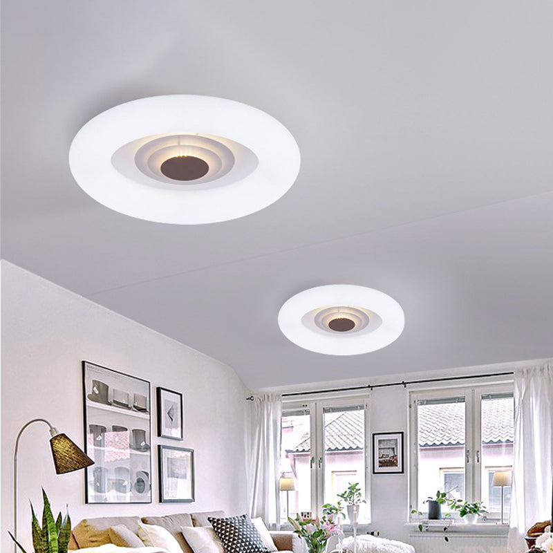 Contemporary Acrylic LED Ceiling Flush Mount Light for Living Room - Oval/Triangle/Round Shapes, White