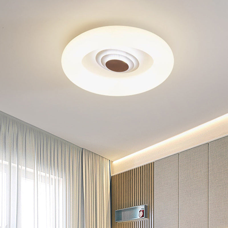 Contemporary Acrylic LED Ceiling Flush Mount Light for Living Room - Oval/Triangle/Round Shapes, White