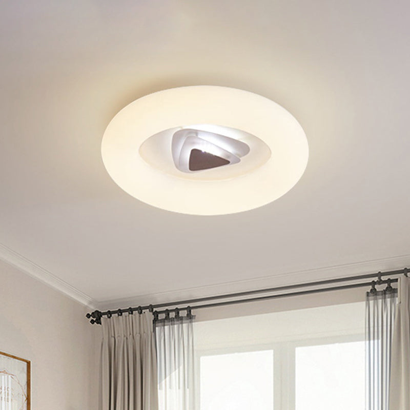 Contemporary Acrylic LED Ceiling Flush Mount Light for Living Room - Oval/Triangle/Round Shapes, White