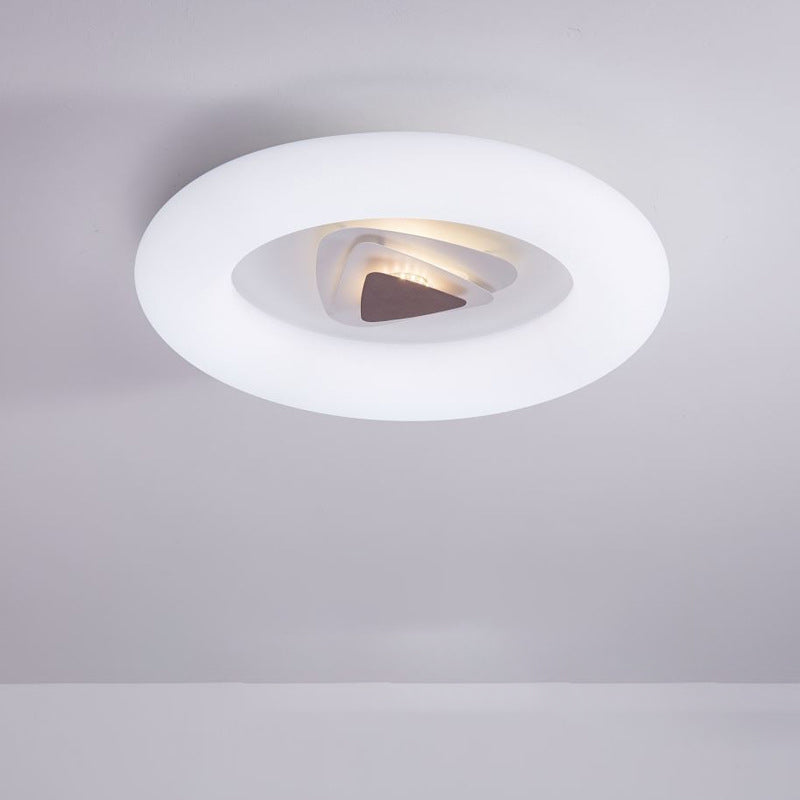 Contemporary Acrylic LED Ceiling Flush Mount Light for Living Room - Oval/Triangle/Round Shapes, White