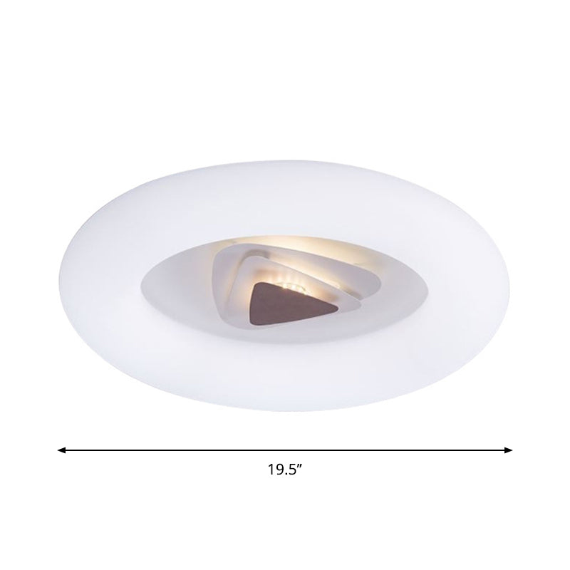 Contemporary Acrylic LED Ceiling Flush Mount Light for Living Room - Oval/Triangle/Round Shapes, White