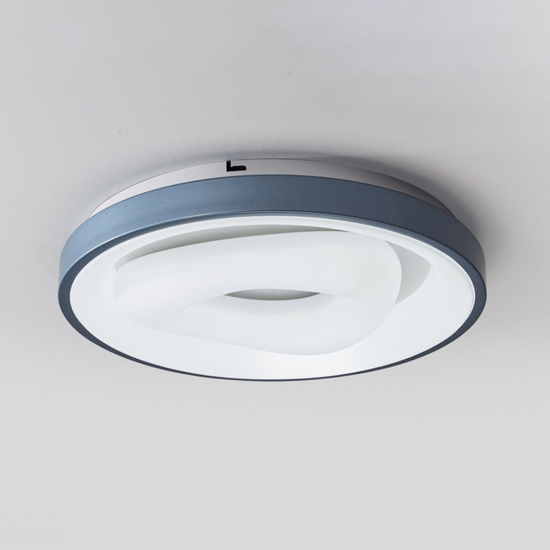 Modern LED Ceiling Light - Triangular Acrylic Flush-Mount in Blue with Round/Square Frame