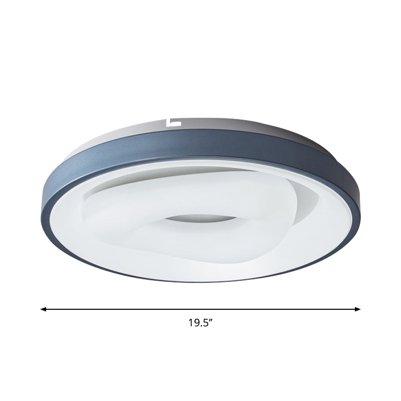 Modern LED Ceiling Light - Triangular Acrylic Flush-Mount in Blue with Round/Square Frame