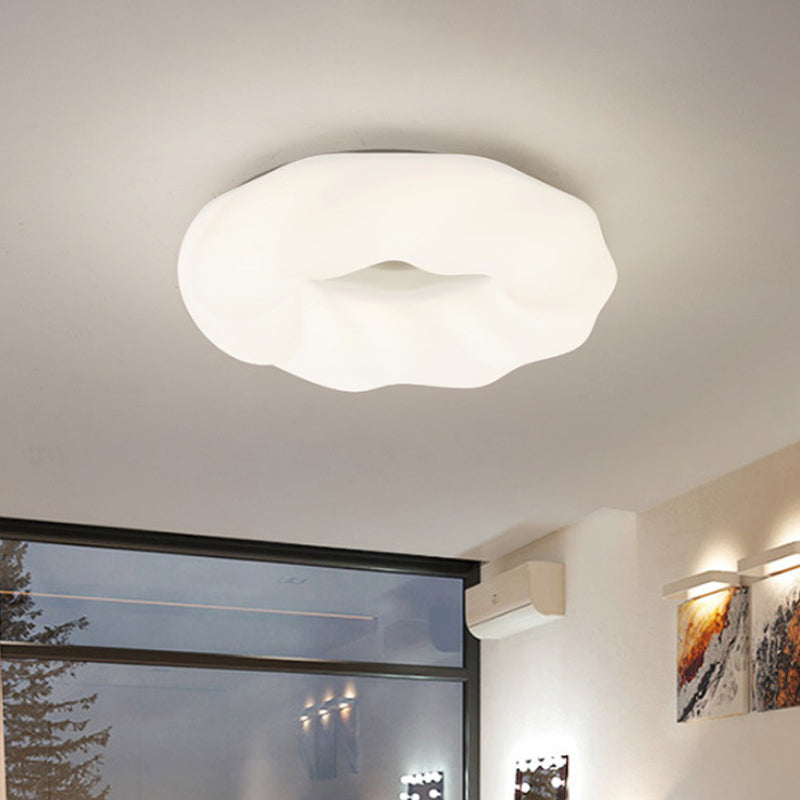 Cartoon Cloud Led Flush Mount Ceiling Light In White/Blue/Coffee - Acrylic Corridor Fixture