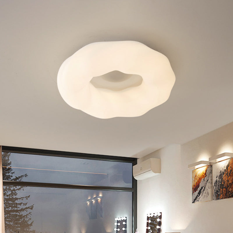 Cartoon Cloud Led Flush Mount Ceiling Light In White/Blue/Coffee - Acrylic Corridor Fixture