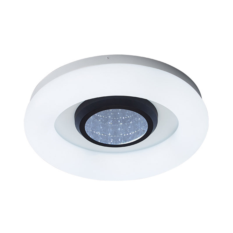 Minimalist LED Flush Mount Ceiling Light - Circular Acrylic, Silver/Grey/Black - Ideal for Hotels