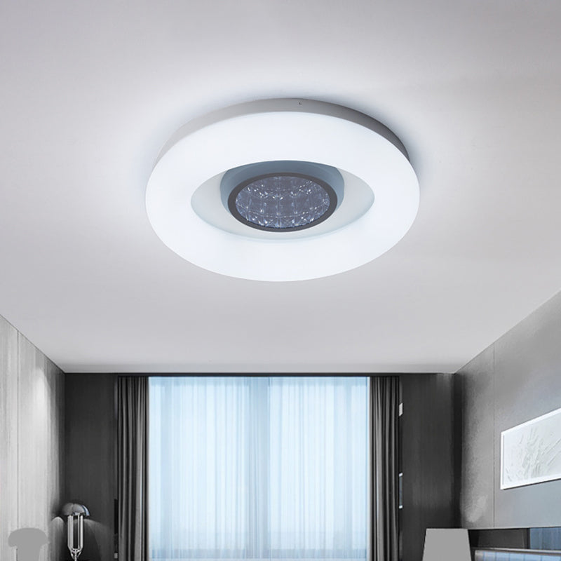 Minimalist LED Flush Mount Ceiling Light - Circular Acrylic, Silver/Grey/Black - Ideal for Hotels