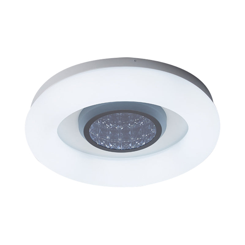 Minimalist LED Flush Mount Ceiling Light - Circular Acrylic, Silver/Grey/Black - Ideal for Hotels