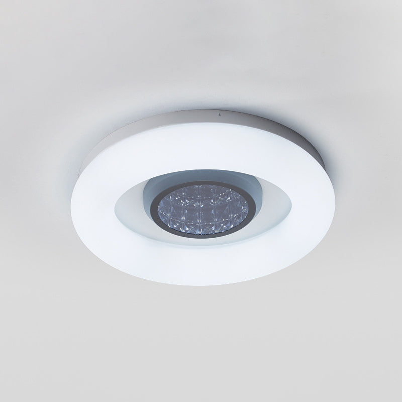 Minimalist LED Flush Mount Ceiling Light - Circular Acrylic, Silver/Grey/Black - Ideal for Hotels