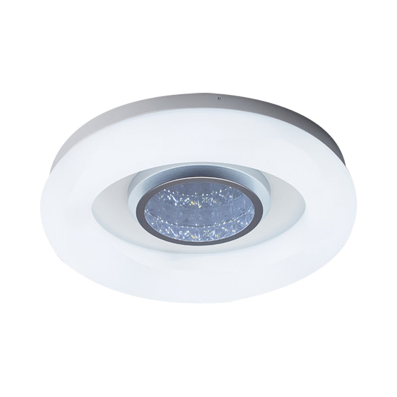 Minimalist LED Flush Mount Ceiling Light - Circular Acrylic, Silver/Grey/Black - Ideal for Hotels