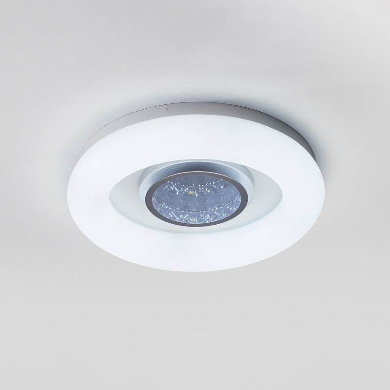Minimalist Led Flush Mount Ceiling Light - Circular Acrylic Silver/Grey/Black Ideal For Hotels