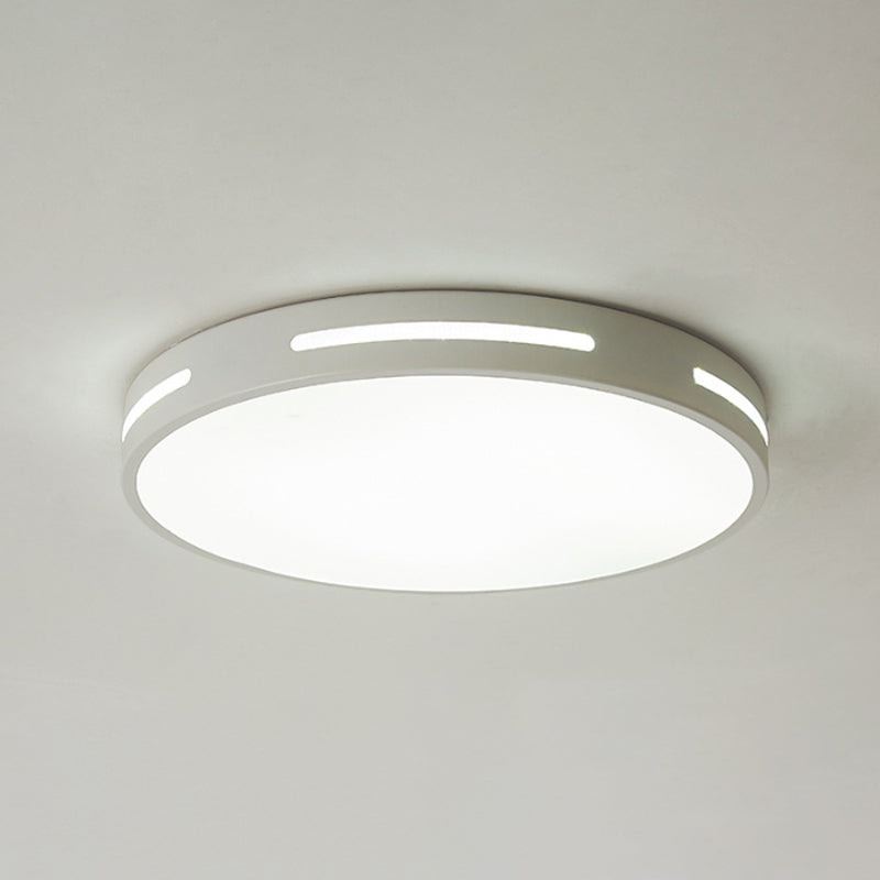 Plafonnier de chambre minimaliste : lampe encastrée carrée/ronde en métal avec LED de 12 à 19,5 pouces de large en blanc