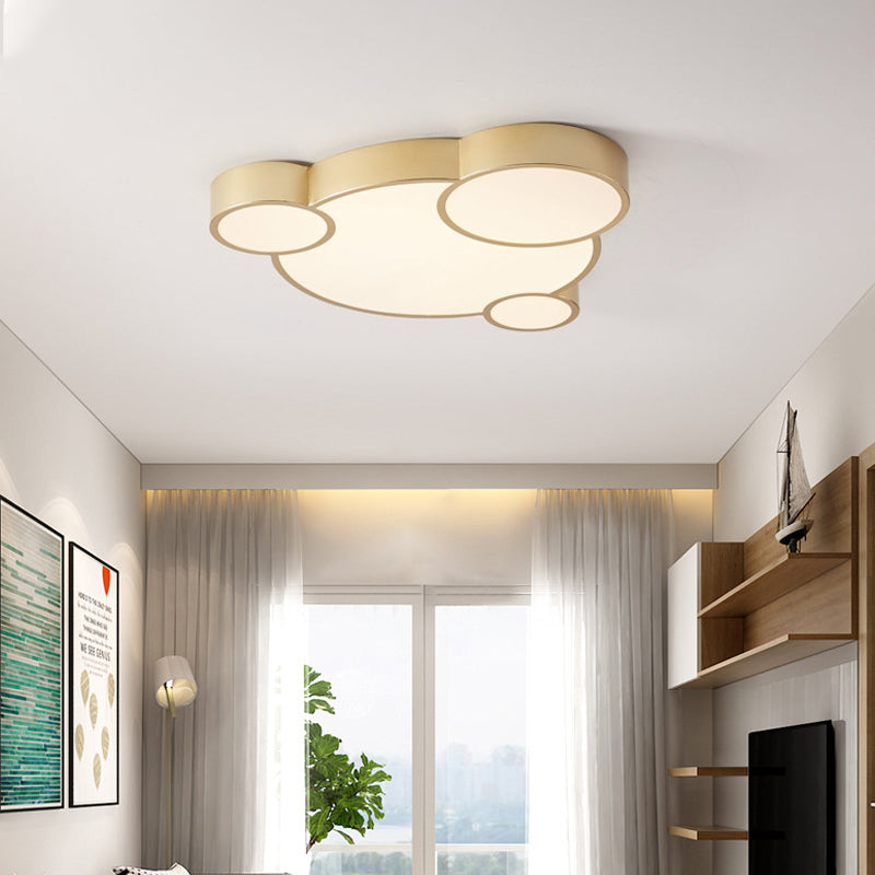 Gold Bubbling Flush-Mount LED Ceiling Lamp 18"/21.5" for Bedroom