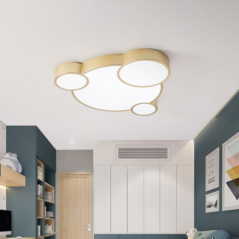 Gold Bubbling Flush-Mount LED Ceiling Lamp 18"/21.5" for Bedroom