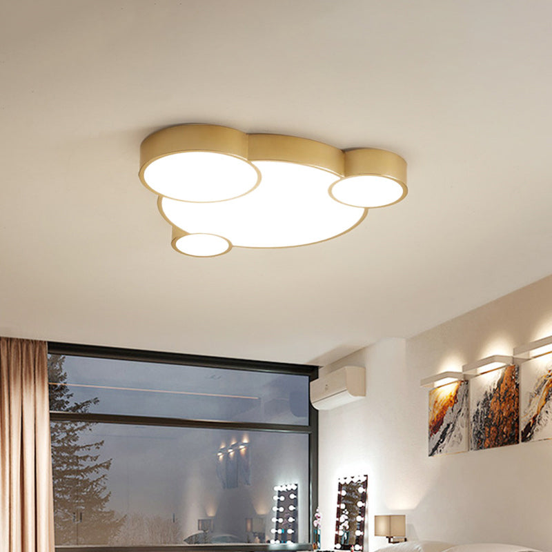 Gold Bubbling Flush-Mount Led Ceiling Lamp 18/21.5 For Bedroom