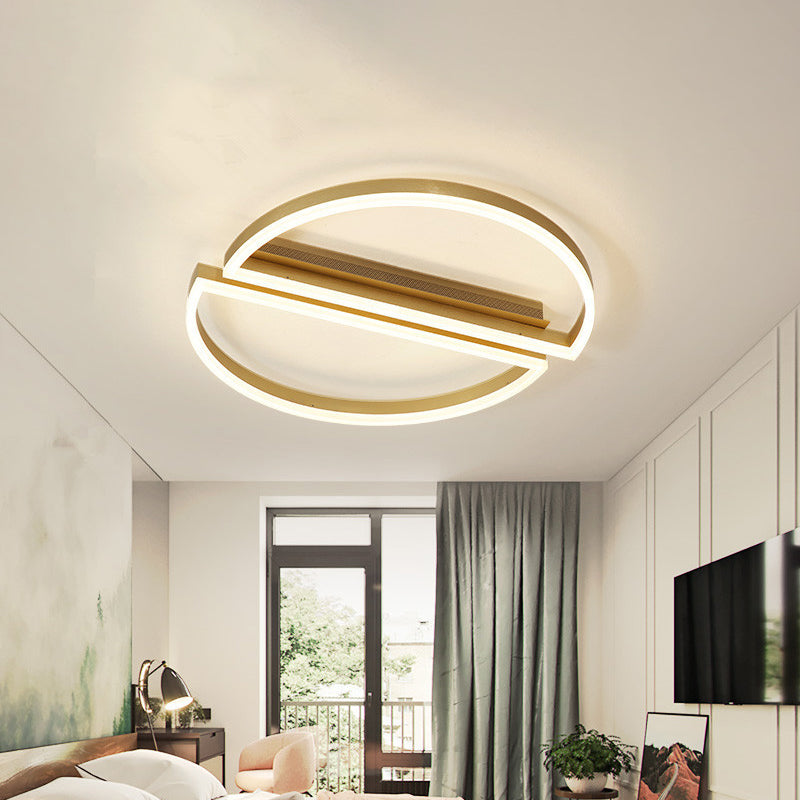 Plafonnier LED moderne en or poli pour chambre d'enfant - Forme de nuage, de cercle et de moulin à vent