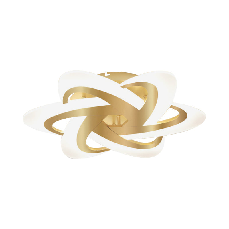 Plafonnier LED moderne en or poli pour chambre d'enfant - Forme de nuage, de cercle et de moulin à vent