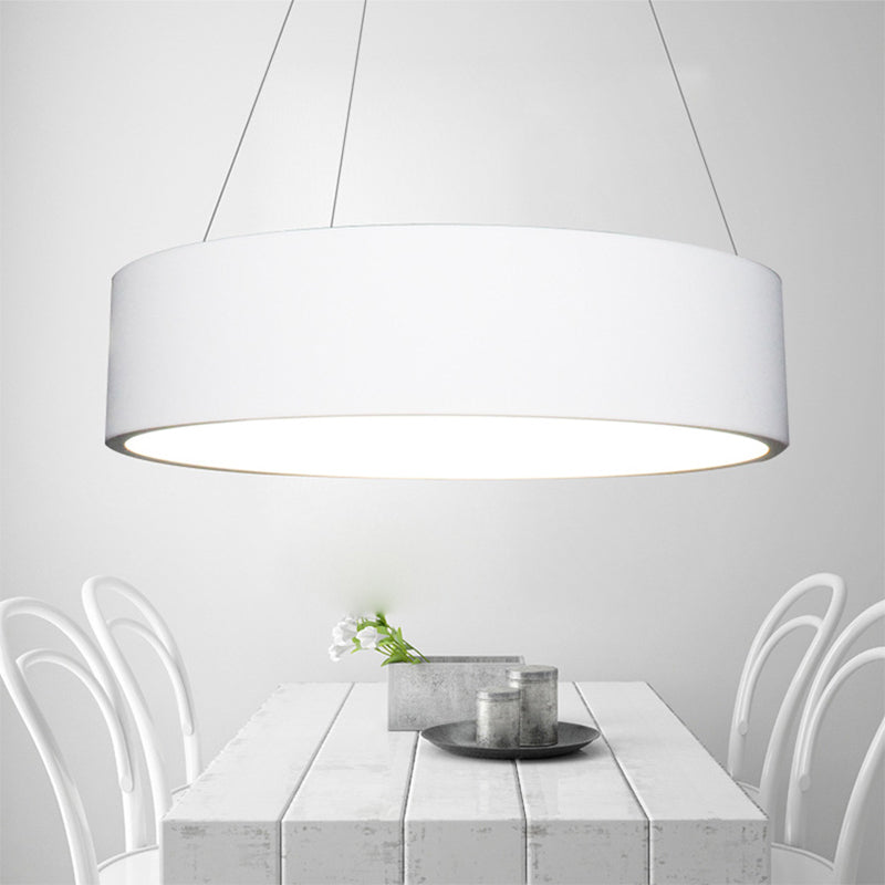 Lustre suspendu à LED moderne - Plafonnier circulaire gris/blanc avec abat-jour en acrylique, 18"/23,5" W