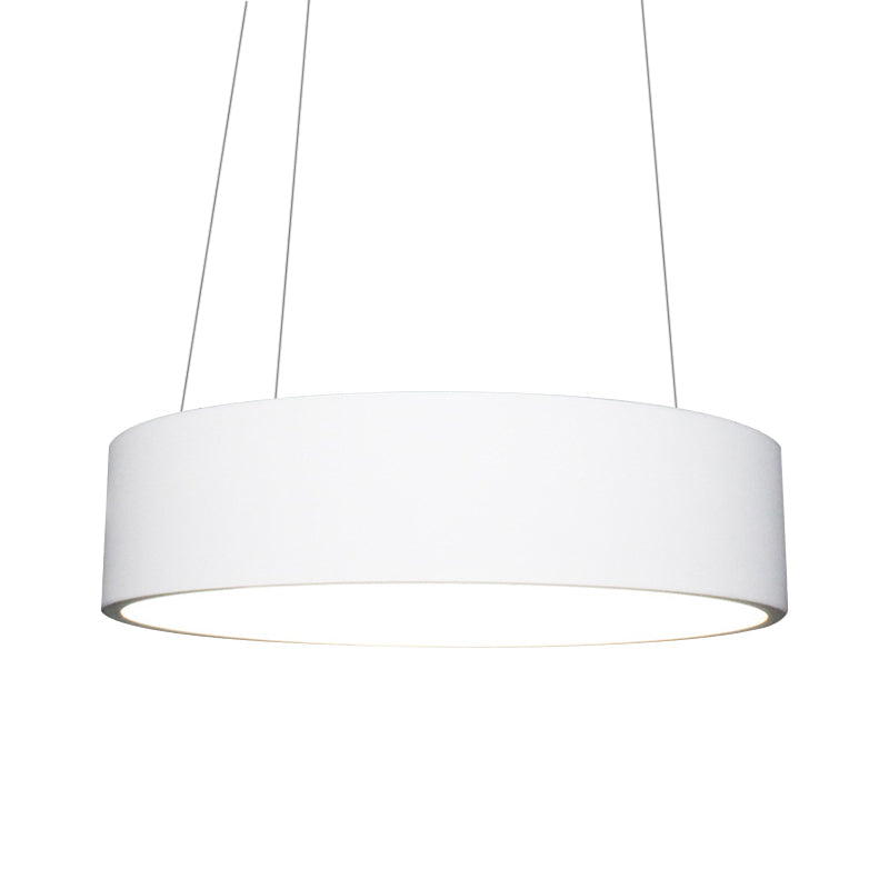 Lustre suspendu à LED moderne - Plafonnier circulaire gris/blanc avec abat-jour en acrylique, 18"/23,5" W