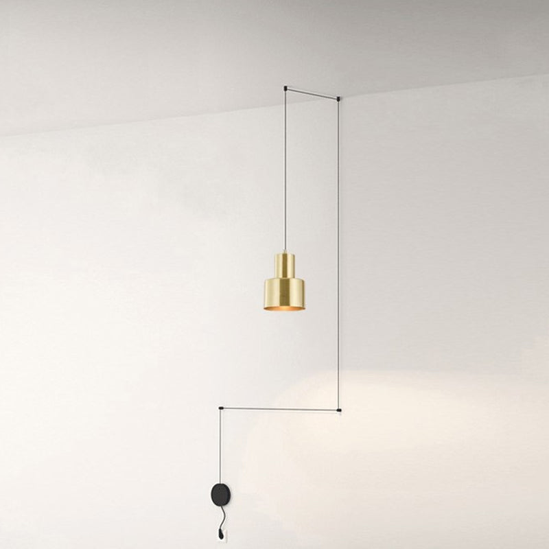 Gold Hand-Grenade Pendant Postmodern Hanging Lamp - for Stylish Bedroom Lighting