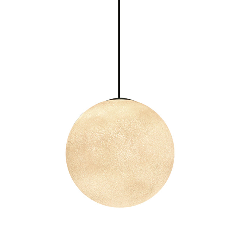 Romantic Modern 1-Light White Glass Moon Pendulum Ceiling Hang Lamp, 10"/12"/16" Wide