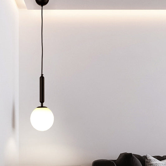 Postmodern Black/Gold Ball Pendant Light with Clear Water/White Glass - Bedroom Down Lighting