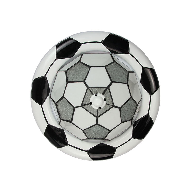 Tiffany Style Glass Football Shade Ceiling Light - Flush Mount in White for Child's Bedroom