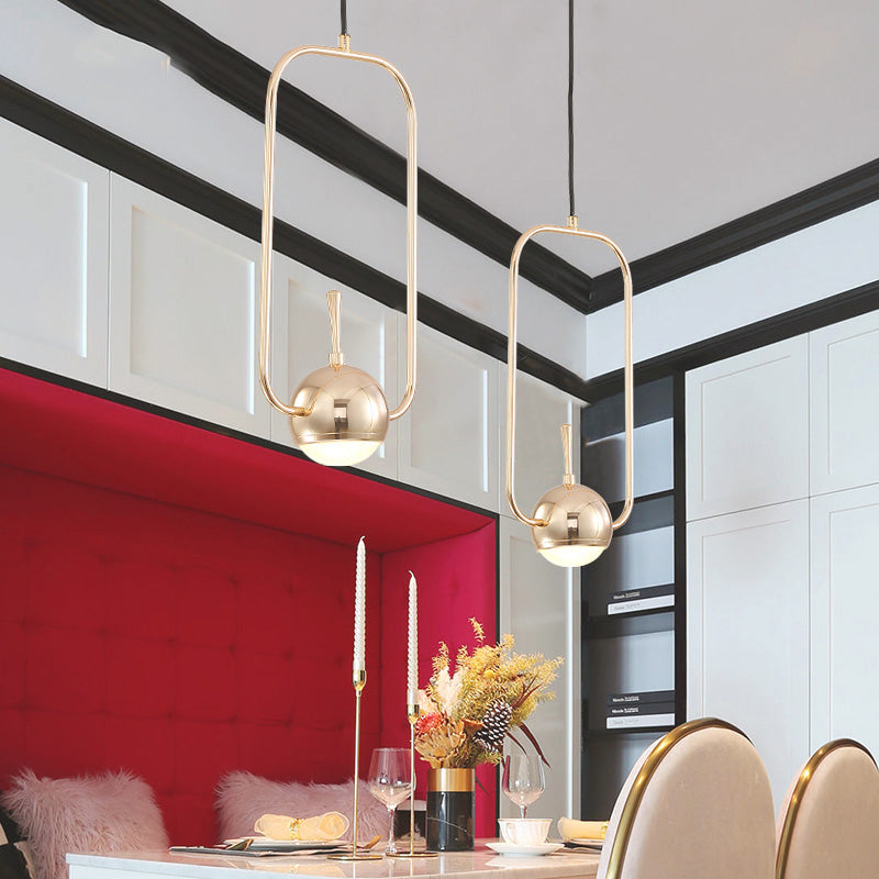 Rose Gold LED Pendant Light with Minimalist Design and Acrylic Dome Shade - Round/Triangle/Rectangle Shape