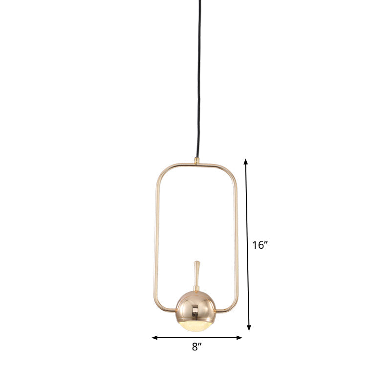 Rose Gold LED Pendant Light with Minimalist Design and Acrylic Dome Shade - Round/Triangle/Rectangle Shape