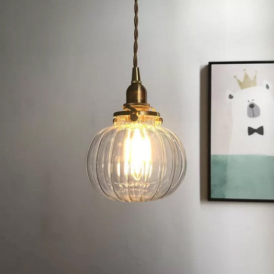 Modern Brass Elliptical Pendant Lamp with Blue/Clear/Green Glass - Ideal for Dining Room Ceiling