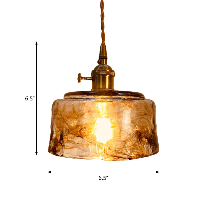 Modern Hanging Pendant Light with Amber Alabaster Glass and Brass Down Lighting for Dining Room - Trapezoid/Cone/Cuboid Design