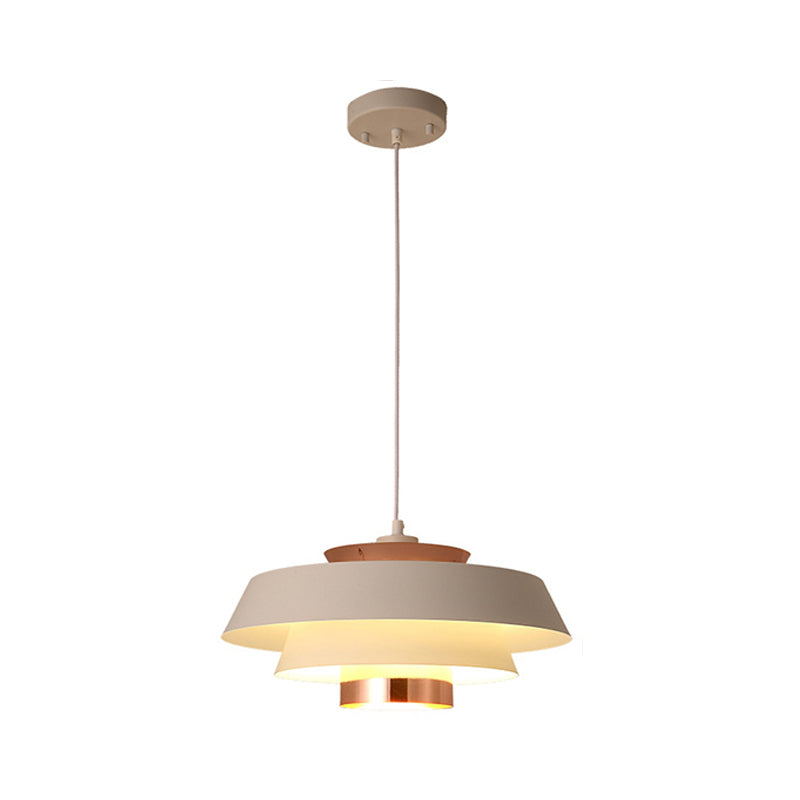 Modern 3-Tier Metal Round Hanging Pendant LED Ceiling Light in Black/White and Rose Gold