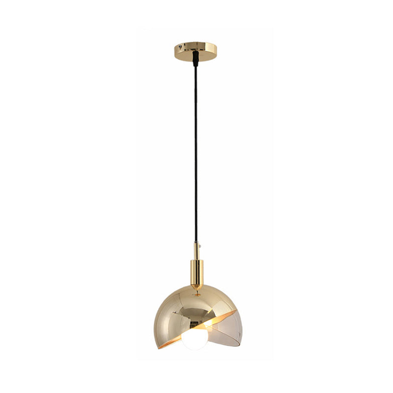 Post-Modern Gold/Rose Gold Swivel Dome Shade Pendant Light for Dining Room