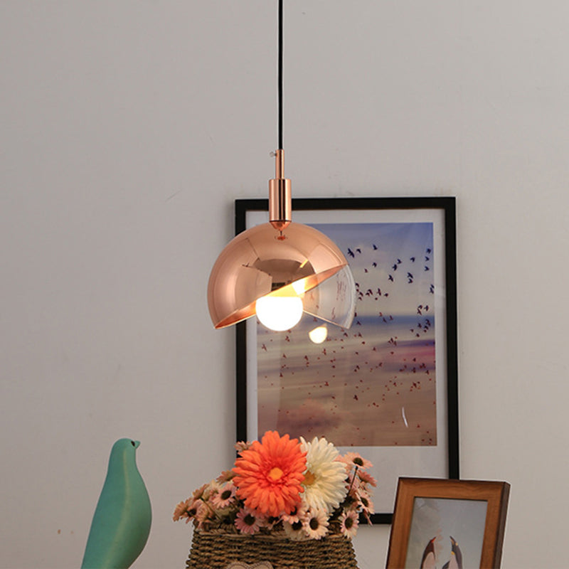 Post-Modern Gold/Rose Gold Swivel Dome Shade Pendant Light for Dining Room