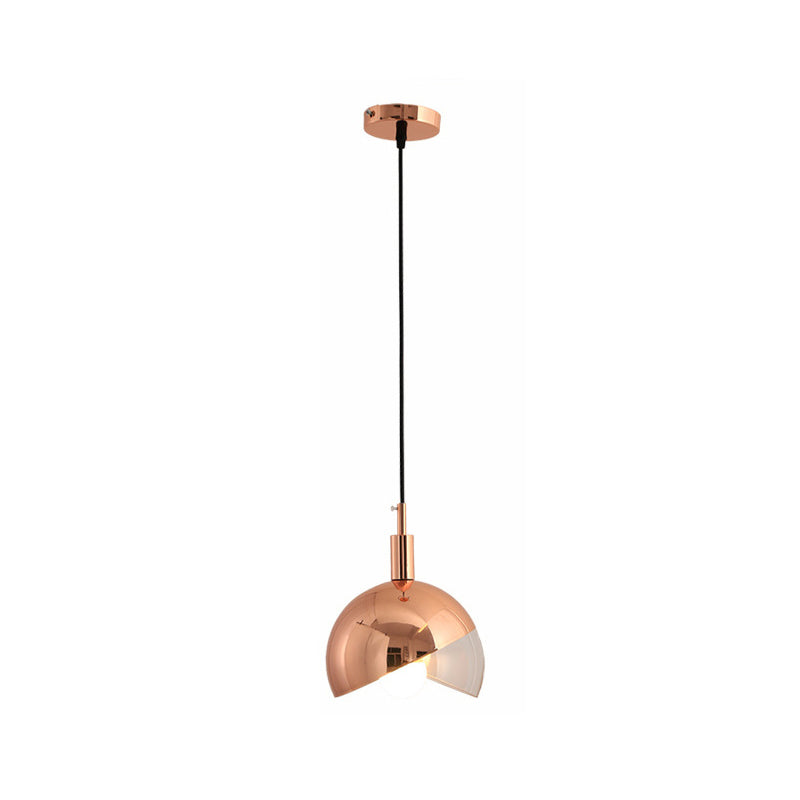 Post-Modern Gold/Rose Gold Swivel Dome Shade Pendant Light for Dining Room