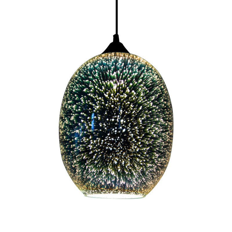 Suspension en verre coloré à 1 ampoule – Finition argentée