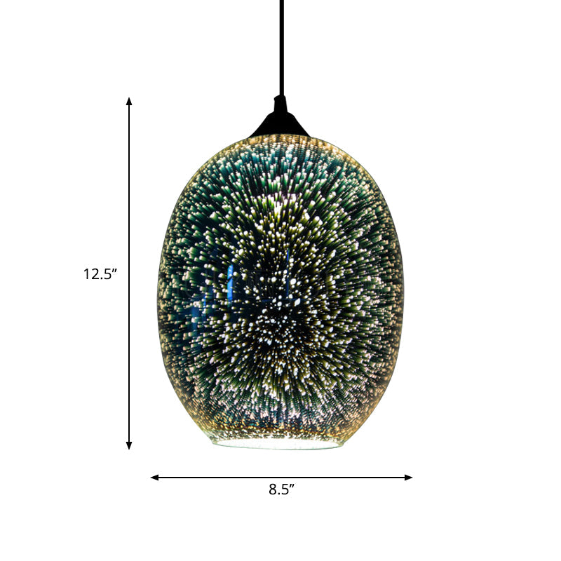 Suspension en verre coloré à 1 ampoule – Finition argentée