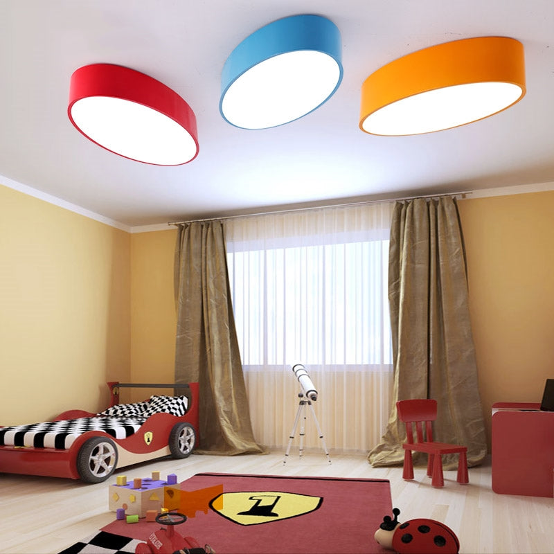 Modern Oval Acrylic Led Flush Mount Ceiling Light - Simple Style Lamp For Kids Bedrooms Multiple