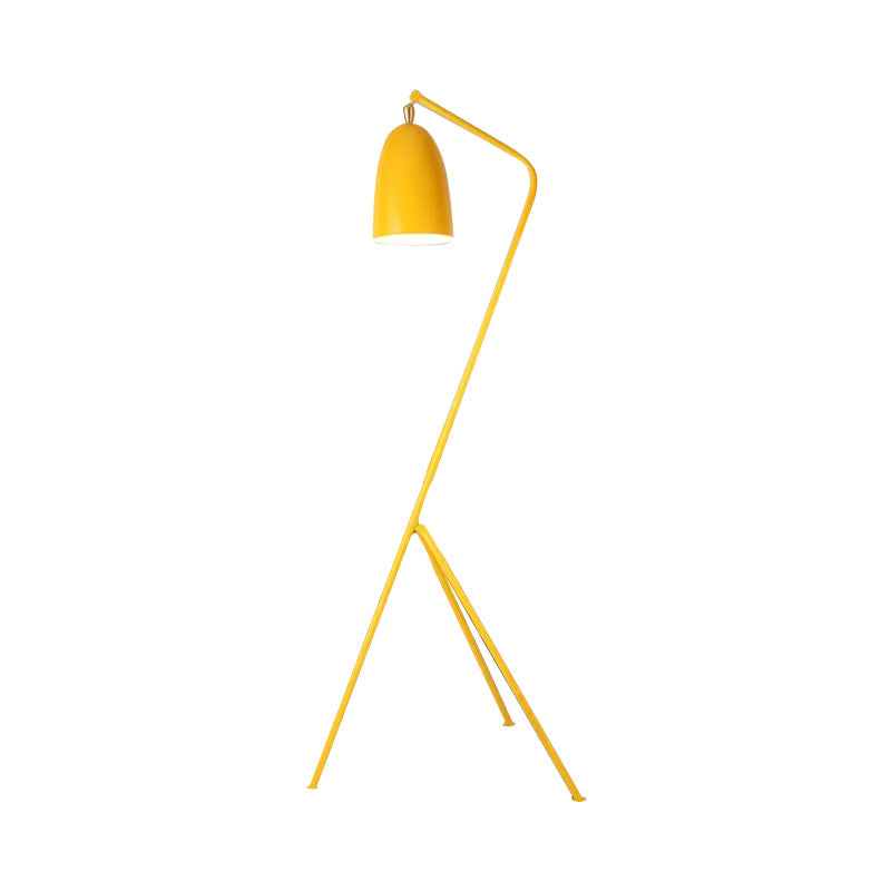 Macaron Loft Metal Floor Light With Domed Shade - One Bulb Candy Color Perfect For Meeting Rooms